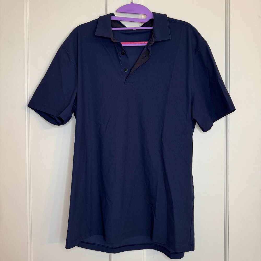 Lululemon Mens Twill Chill Polo Nautical Navy Black Size Large